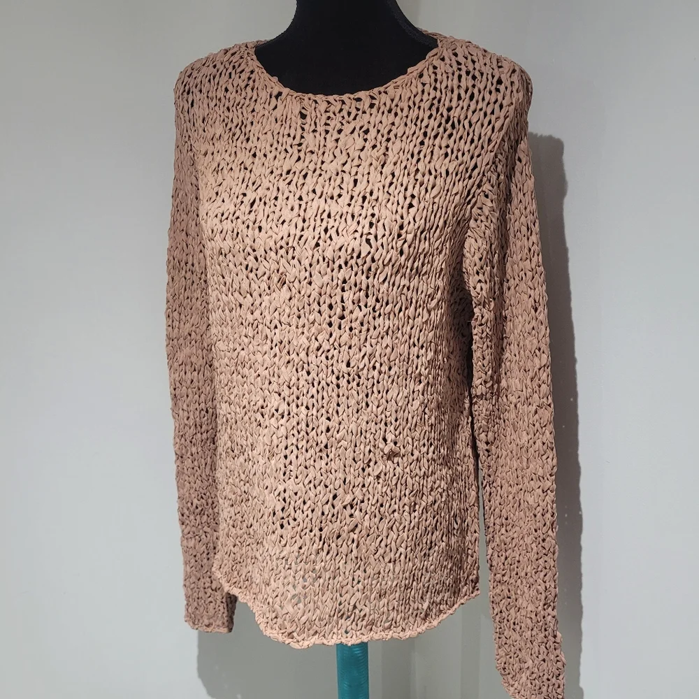 Zara Women's Open Chunky Knit Long Sleeve Sweater XS/S Beige/Pink/Tan Boho - Picture 3 of 10